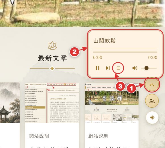 背景音樂播放器:開關鈕與控制面板